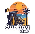 Beach wood house of surfing club